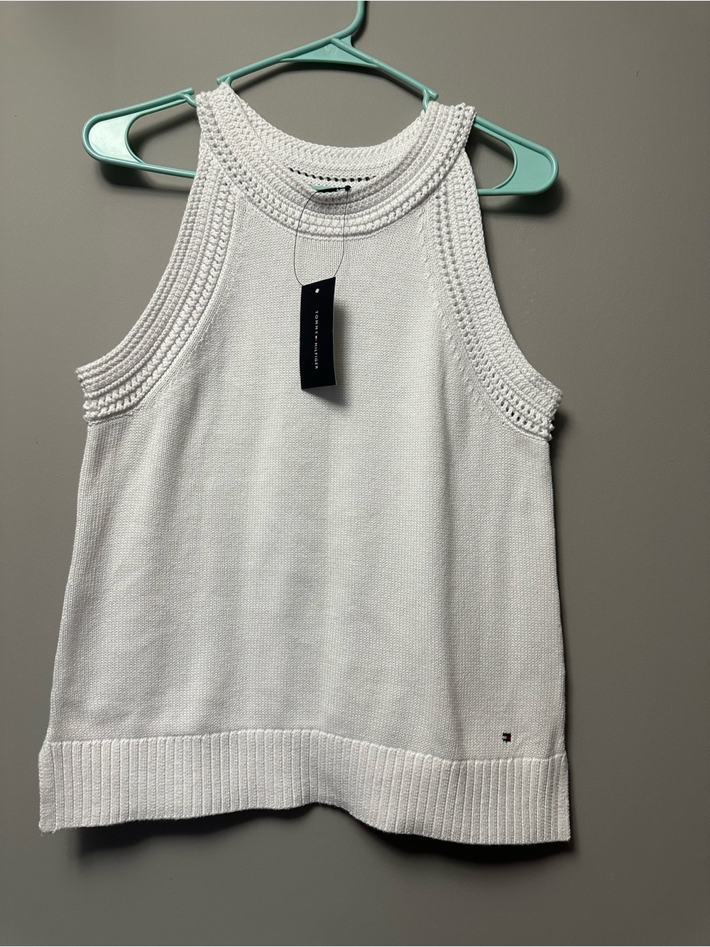 Tommy Hilfiger White Knit Racerback Tank
